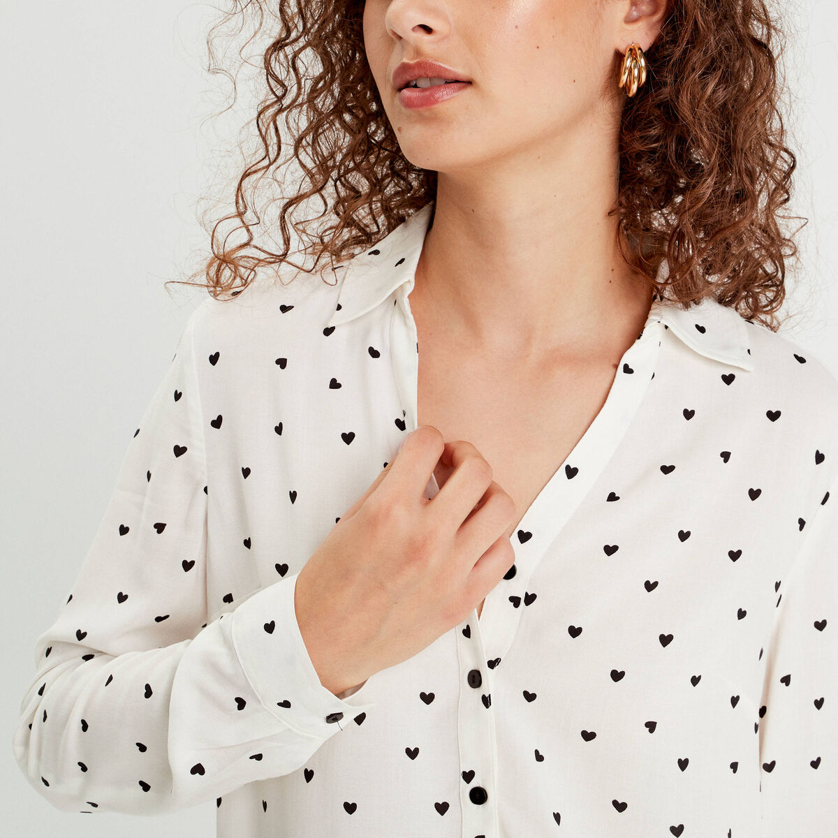 Chemise manches longues blanc femme