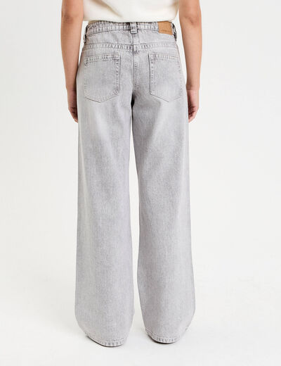 Jean droit taille basse gris femme