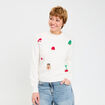 Pull de no&euml;l manches longues ecru femme