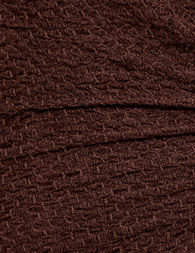 T-shirt col rond manches courtes bijou marron fonc&eacute; femme