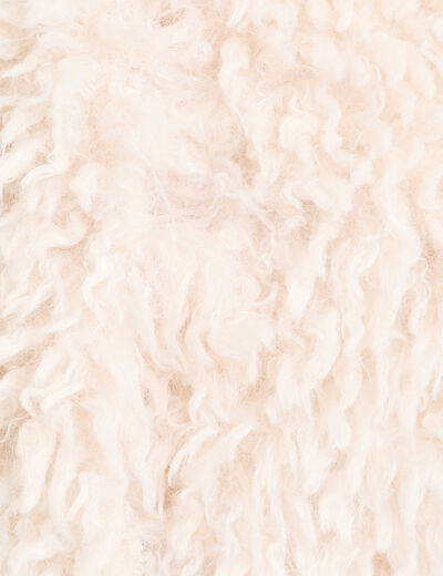 Veste fausse fourrure ecru femme
