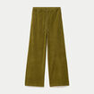Pantalon jogging taille standard velours vert kaki femme