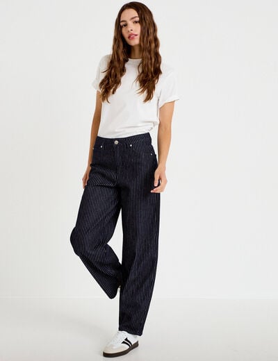Jean mom denim brut femme