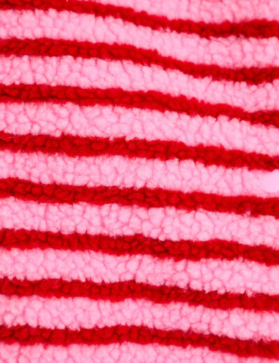 Gilet sans manches effet bouclette rose fushia femme