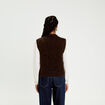 Pull sans manches marron fonc&eacute; femme