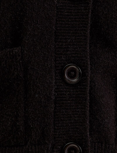 Pull Léger Eiszeit à Motifs Troués Et Boutons - Noir, Taille EG, Occasion Très Bon État