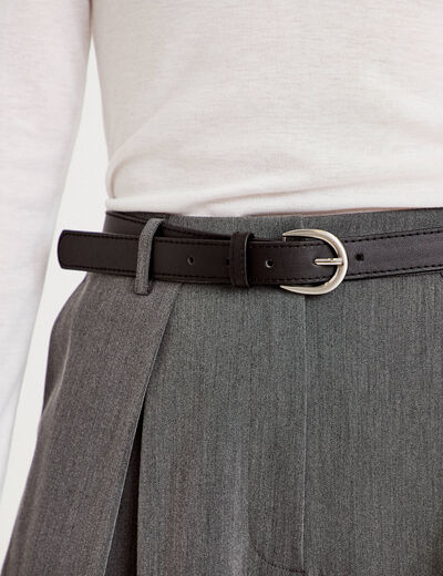 Pantalon bootcut ceinture amovible gris clair femme