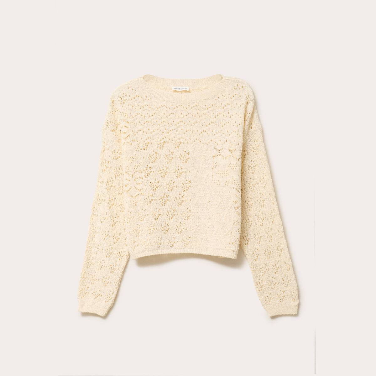 Pull manches longues ecru femme