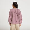 Blouse vichy brod&eacute;e rouge femme