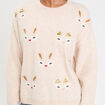 Pull manches longues beige femme