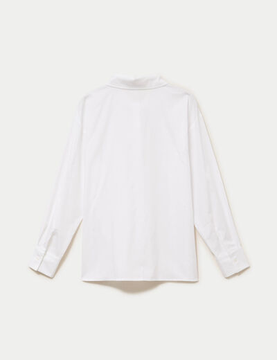 Chemise col am&eacute;ricain manches longues ecru femme