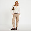 Blouse col v manches longues ecru femme