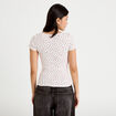 T-shirt c&ocirc;tel&eacute; blanc femme