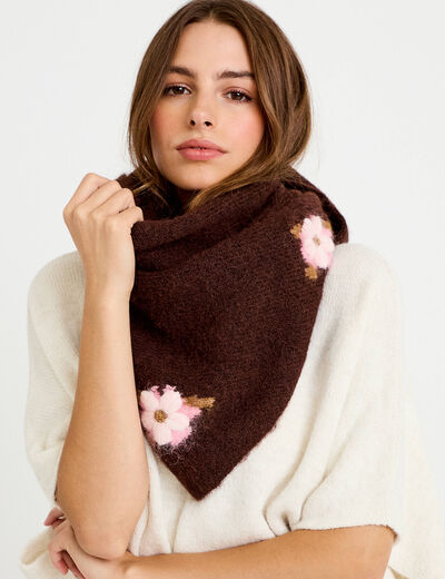 &Eacute;charpe fluide marron fonc&eacute; femme