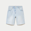 Bermuda large en jean denim bleach femme