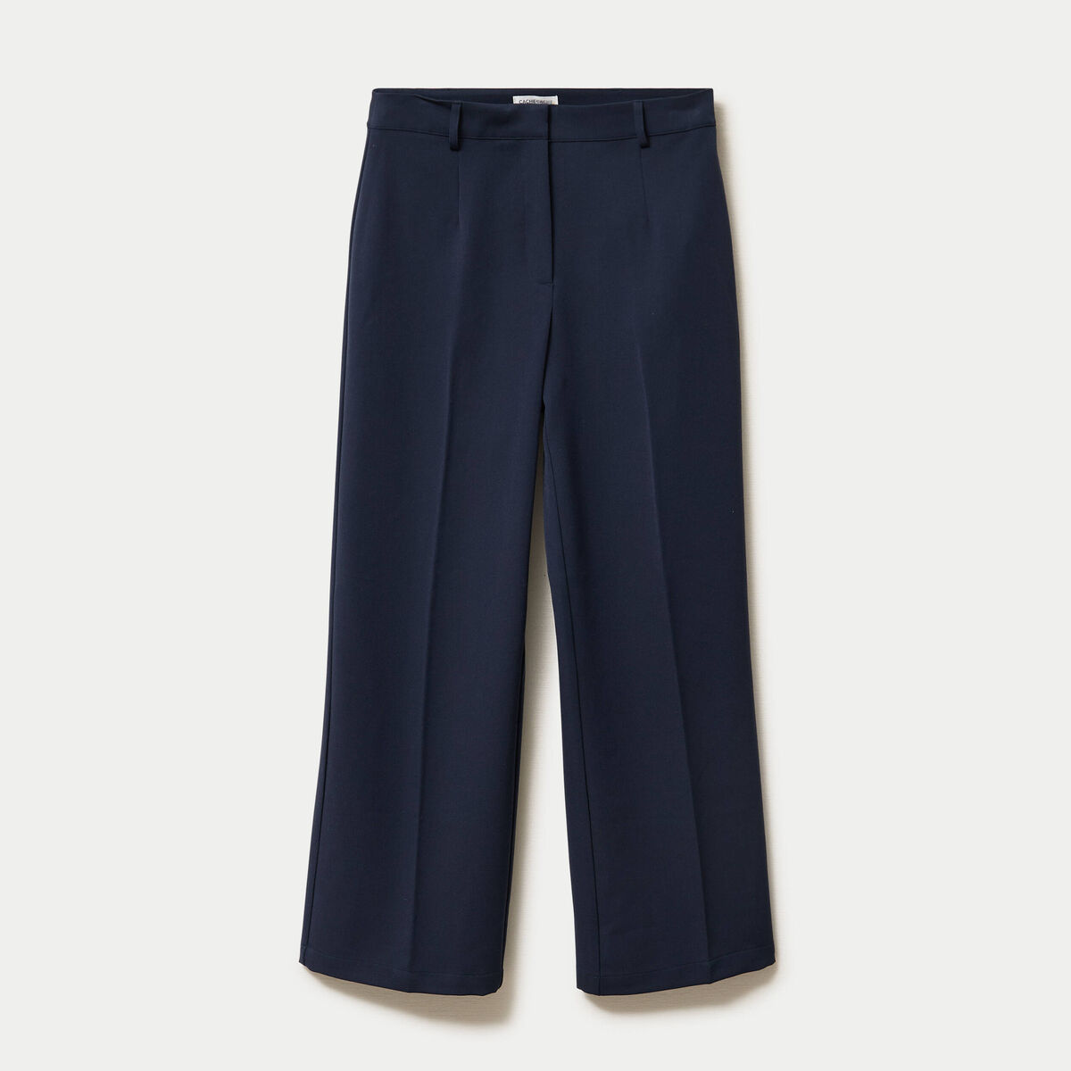 Pantalon bootcut taille haute bleu marine femme
