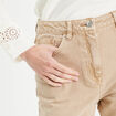 Jean droit taille haute sable femme