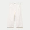 Jean wide leg cropped taille haute ecru femme