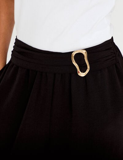 Pantalon bouffant taille standard noir femme