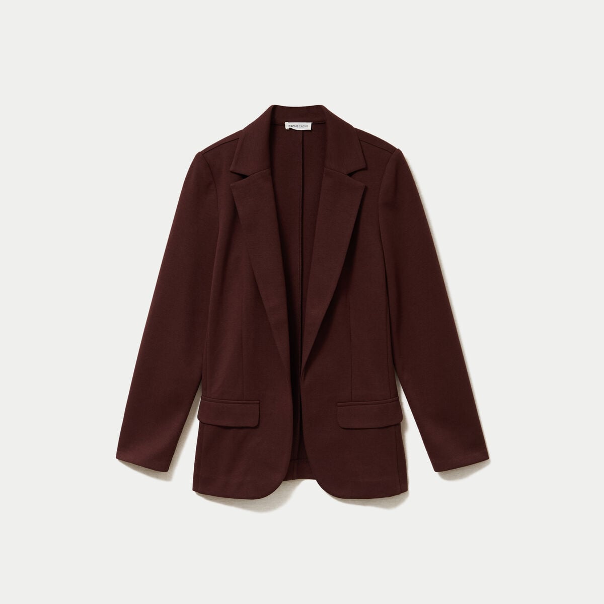 Veste blazer cintr&eacute;e marron femme
