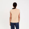 Gilet sans manches col rond beige femme