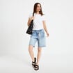 Top ajust&eacute; col rond manches courtes blanc femme