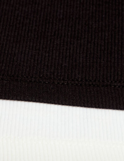 D&eacute;bardeur ajust&eacute; col rond noir femme