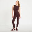 Legging taille haute activewear marron fonc&eacute; femme