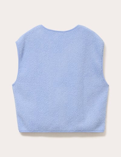 Gilet sans manches effet polaire bleu clair femme