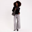 Blouse nou&eacute;e en velours noir femme