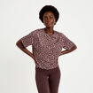 T-shirt col rond manches courtes violet femme