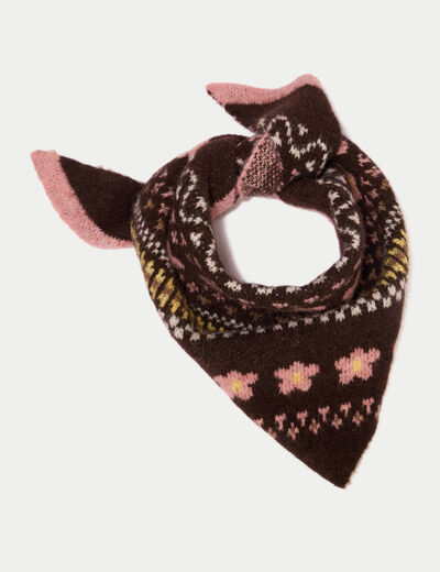 Foulard marron fonc&eacute; femme