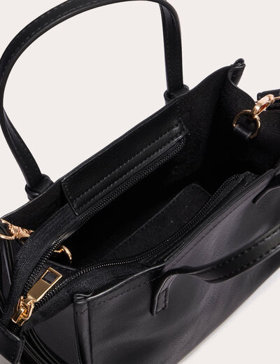 Sac &agrave; main avec bandouli&egrave;re noir femme