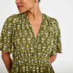 Robe longue manches courtes vert femme