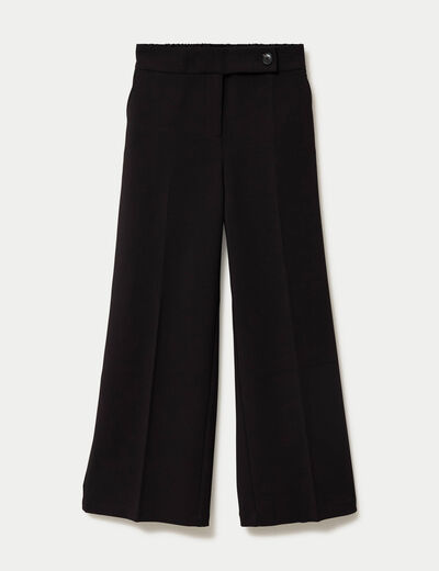 Pantalon city large noir femme