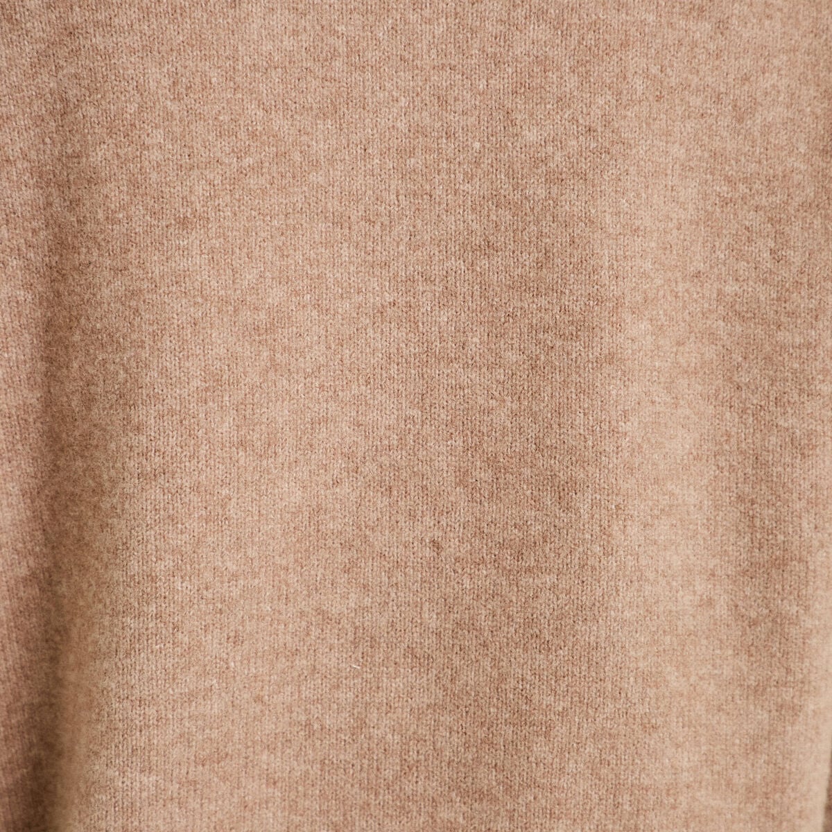 Pull col rond manches longues beige femme