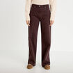 Jean wide leg taille haute marron fonc&eacute; femme
