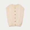 Gilet ample sans manches sable femme