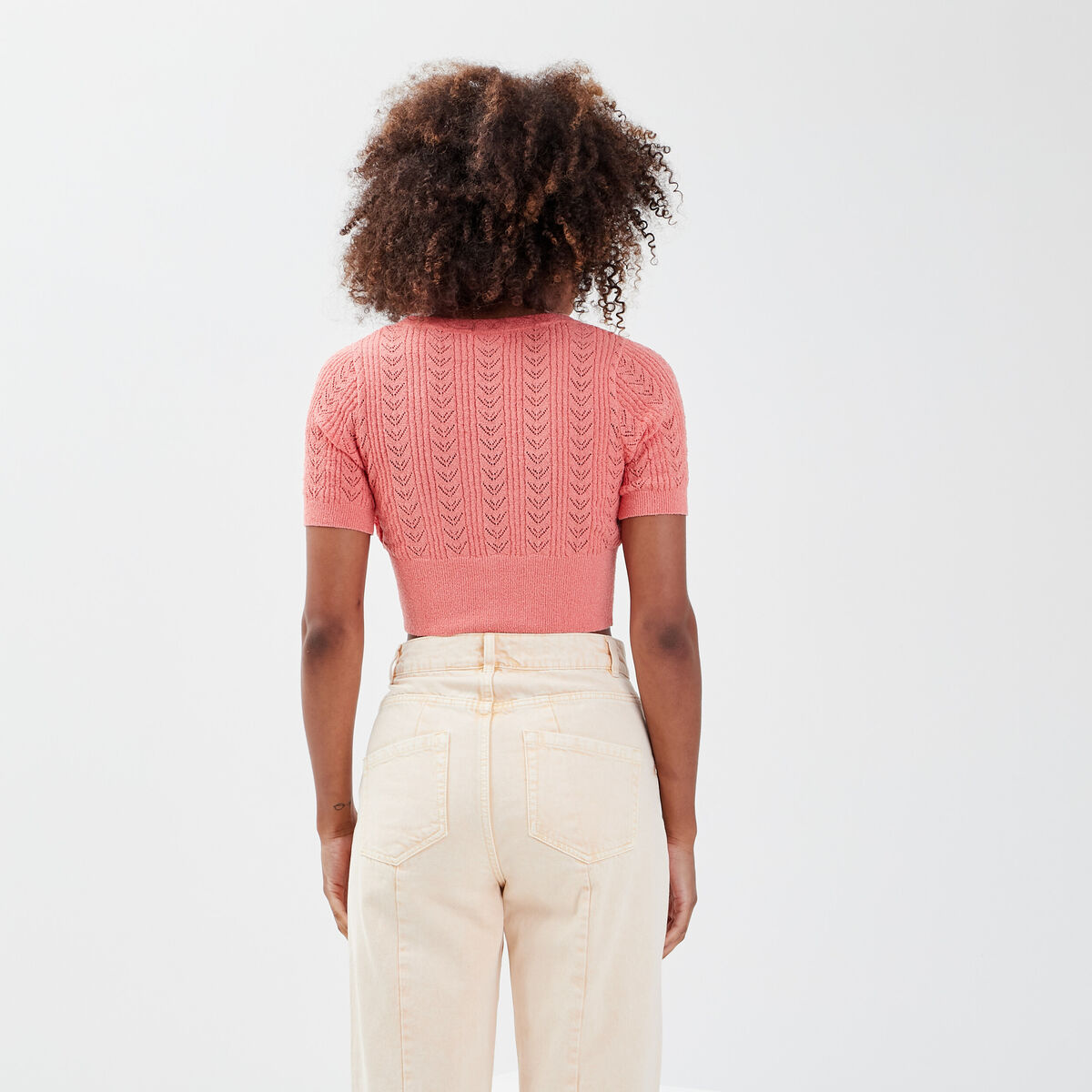 Cardigan Court Fille Miss Blumarine Rose Saumon - Taille 5/6 Ans, Neuf Avec étiquettes