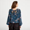 Blouse manches longues encolure bateau bleu p&eacute;trole femme
