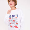 Sweat oversize manches longues blanc femme