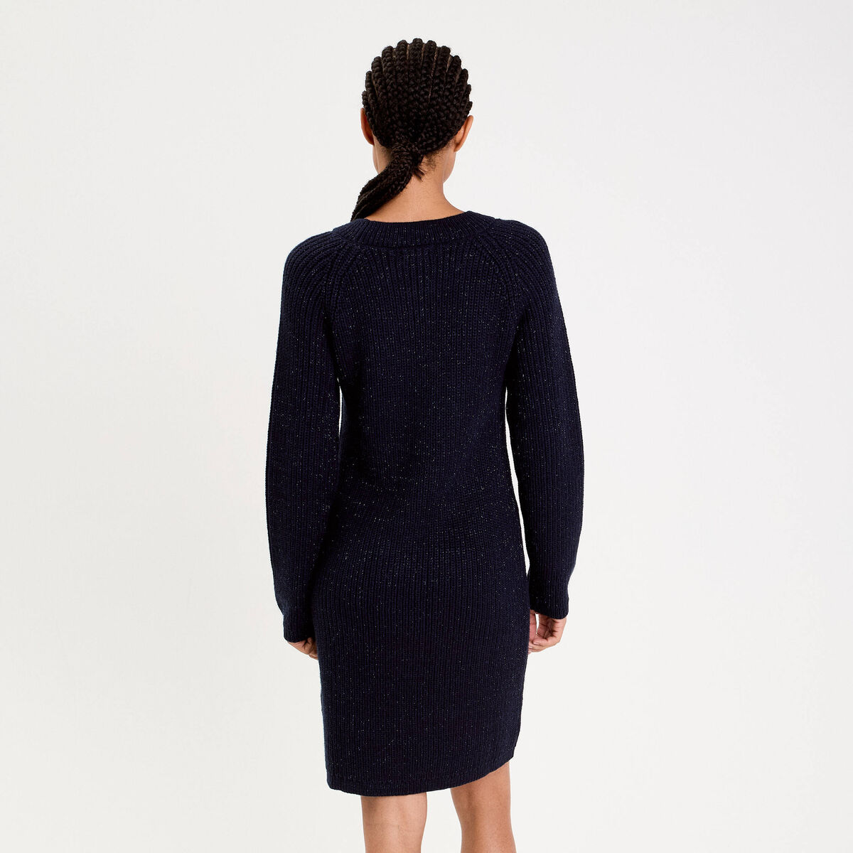Robe pull d&eacute;tails de boutons bleu marine femme