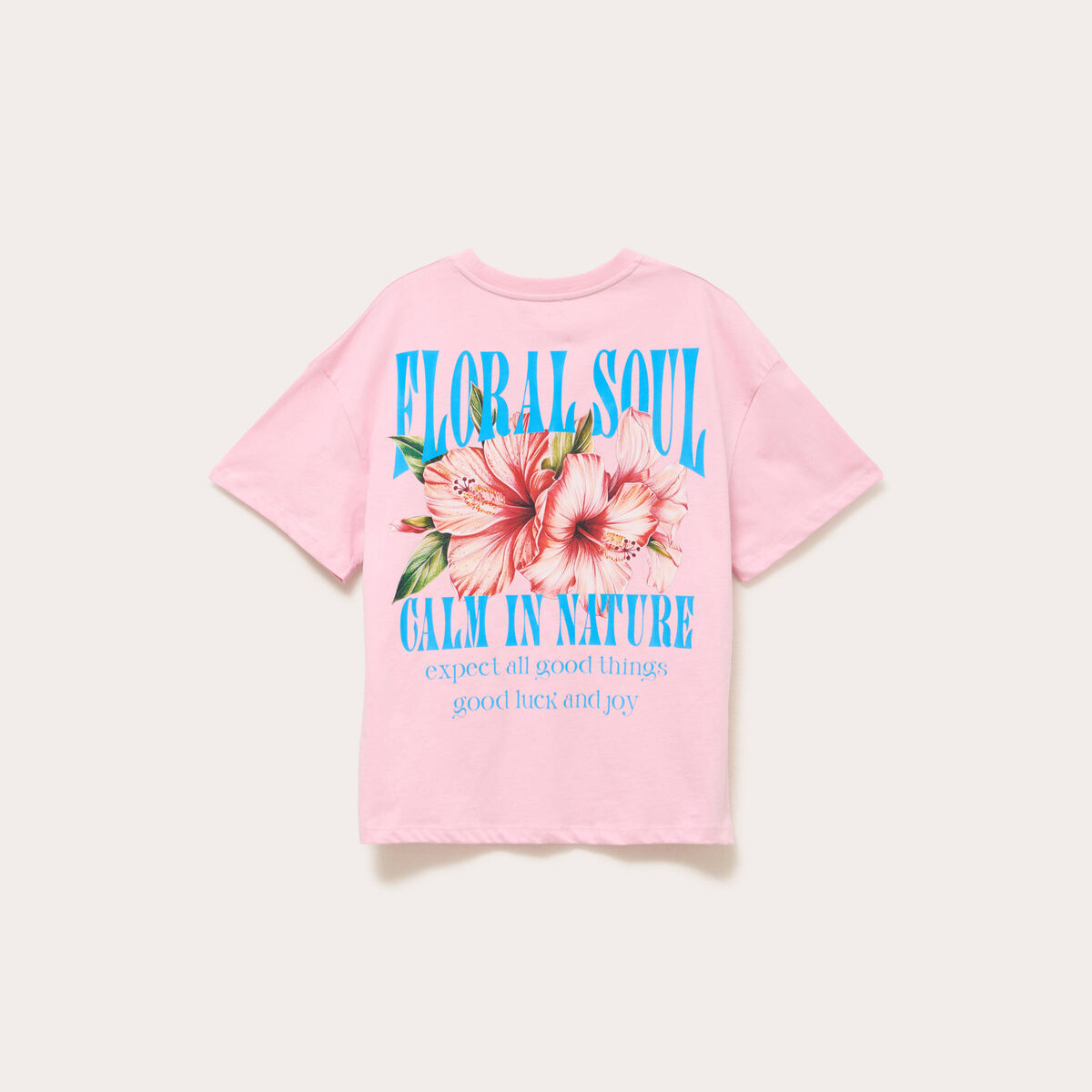 Top oversize manches courtes longues rose poudr&eacute;e femme