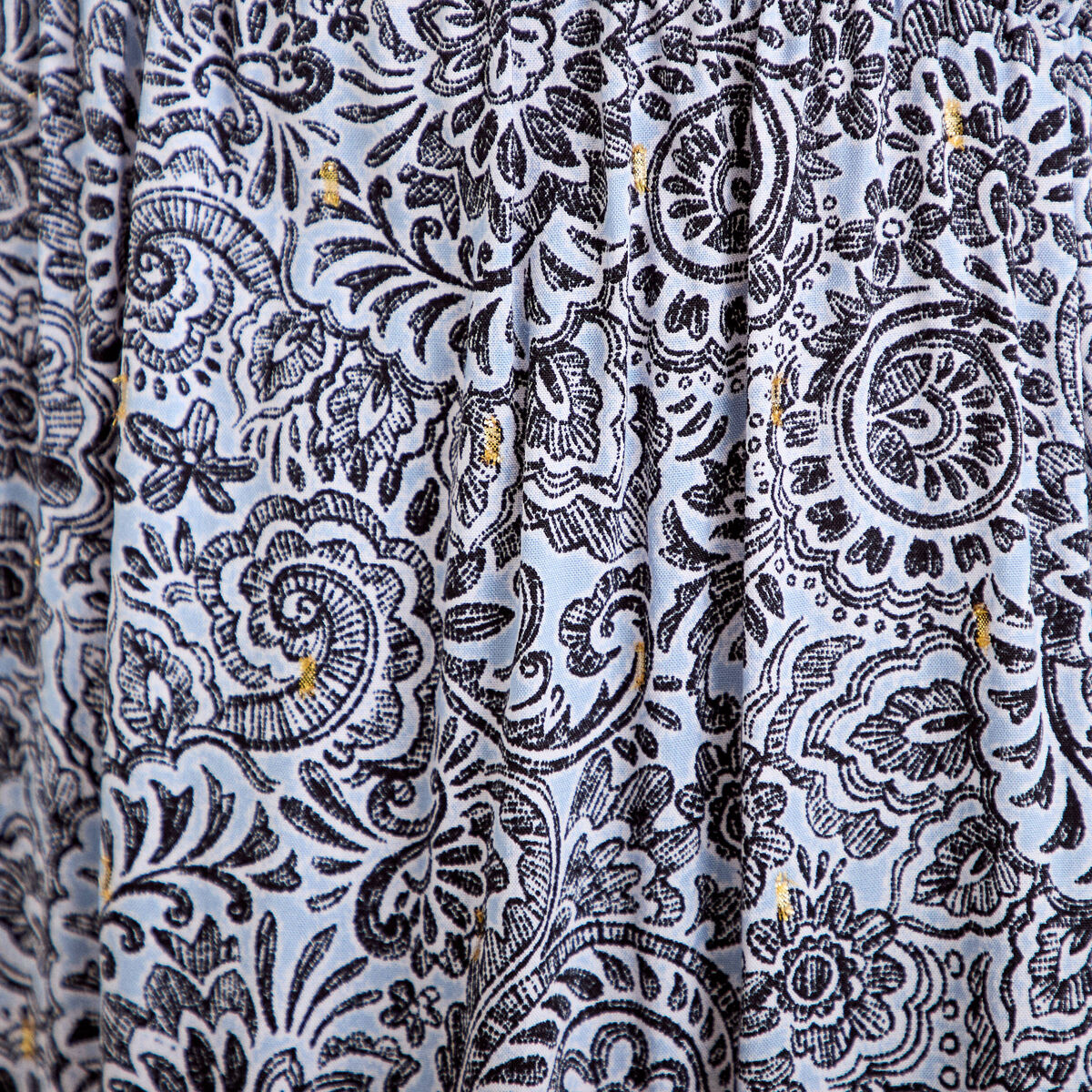 Robe longue &eacute;vas&eacute;e col v manches courtes bleu femme