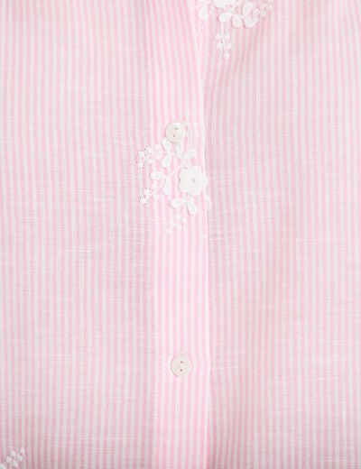 Chemise sans manches col classique rose femme