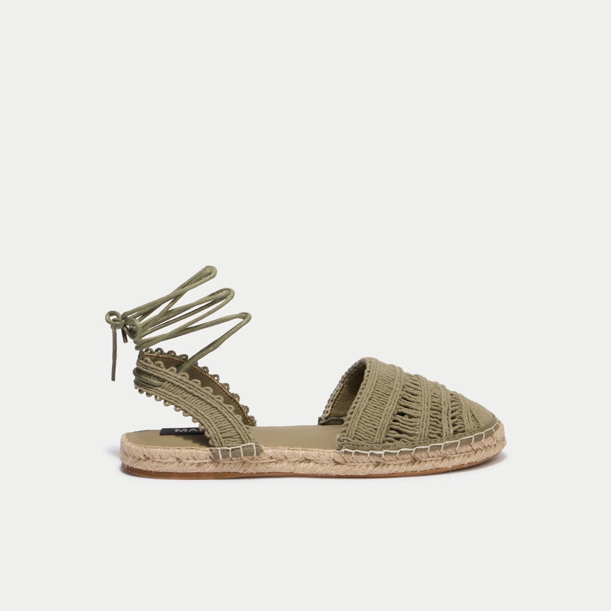 Sandales aspect chin&eacute; vert kaki femme