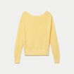 Pull ample ajour&eacute; manches longues jaune pastel femme