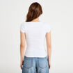 T-shirt cintr&eacute; col bateau blanc femme
