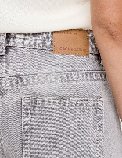 Jean droit taille basse gris femme
