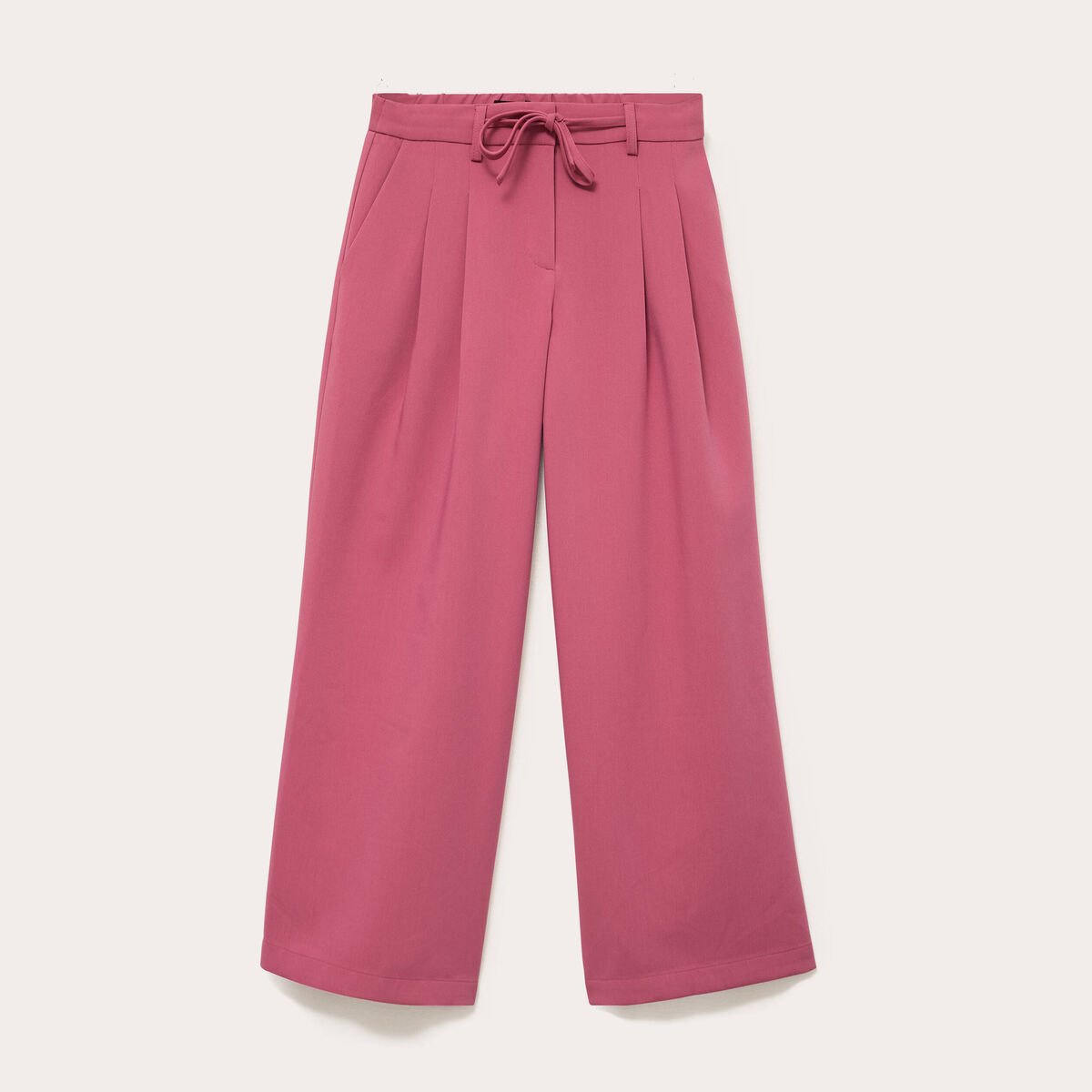 Pantalon large fluide vieux rose femme